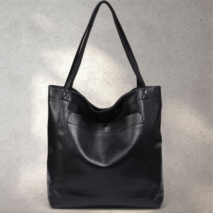 Juliëne | Vintage ādas soma melnā krāsā