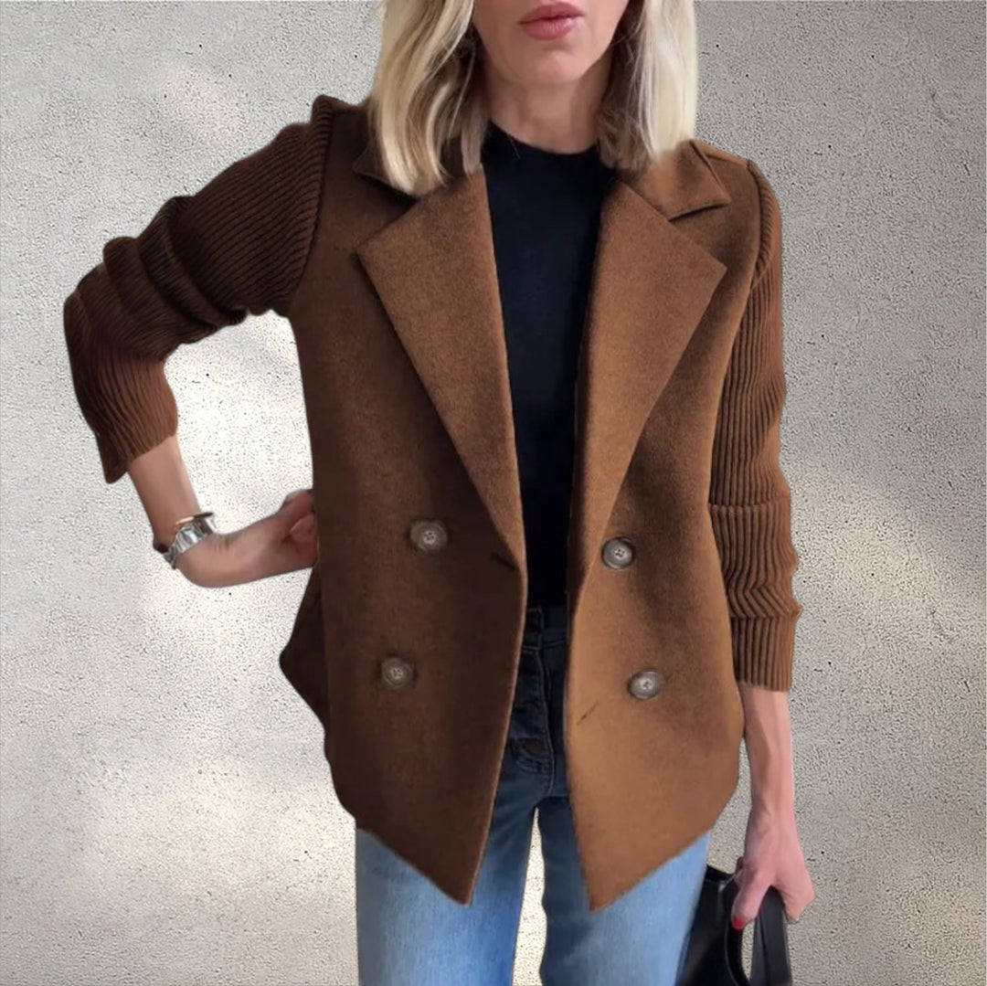 MAREN | Elegants mētelis ar adītiem piedurknēm