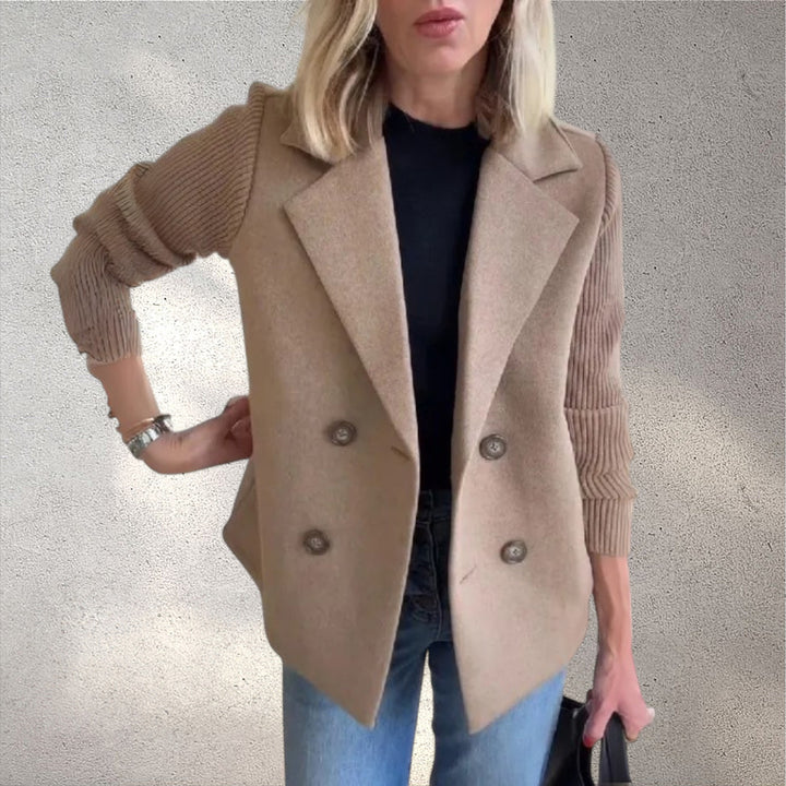 MAREN | Elegants mētelis ar adītiem piedurknēm