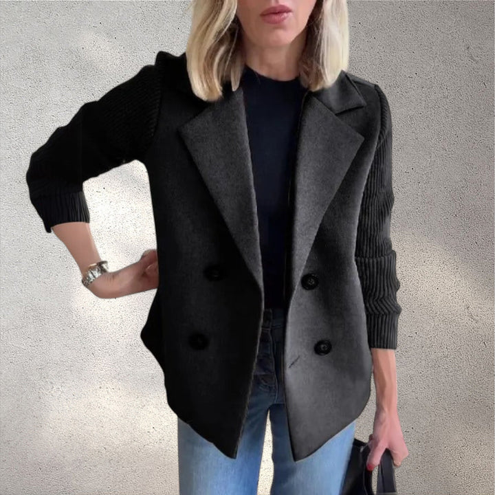 MAREN | Elegants mētelis ar adītiem piedurknēm